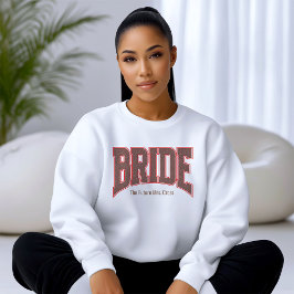 Röd + Brun Falsk Glitter Varsity BRUD T Shirt