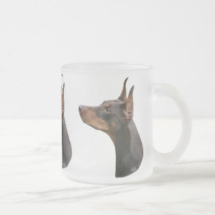 Röd/brun head mugg för Dobermanpinscher