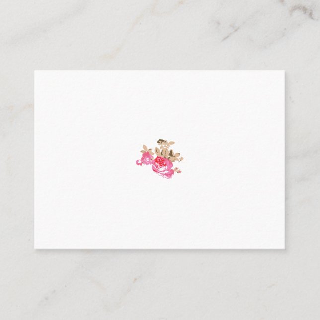röd, brun och rosa illustration placeringskort (Framsida)