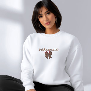 Röd + Brun Rutig Coquette Bow BRUDJUNGFRU T Shirt