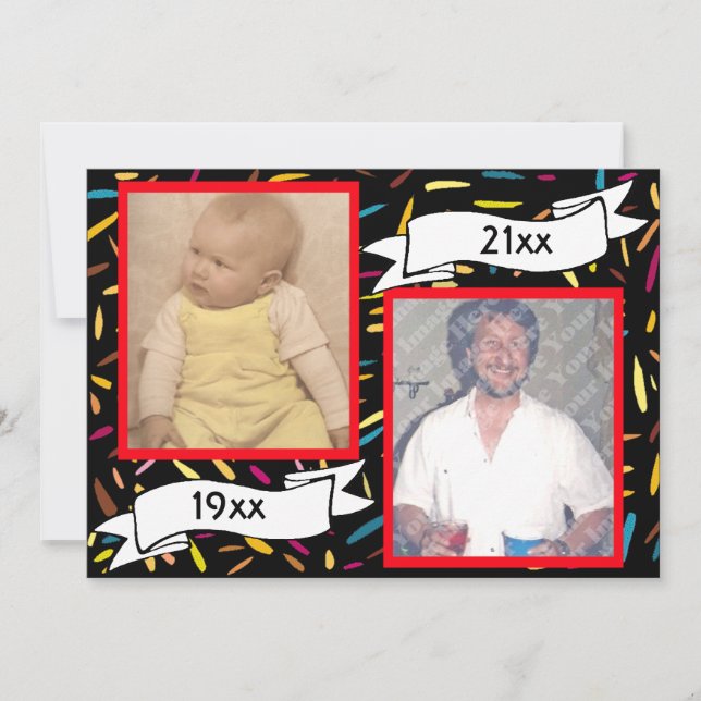 Röd bubbla Brev 50:e födelsedagsfirandet Inbjudningar (Framsida)