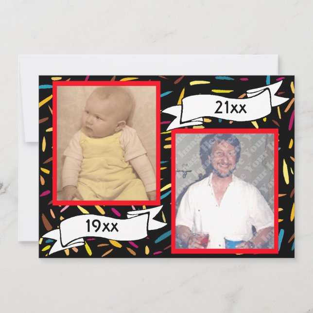 Röd bubbla Brev 60:e födelsedagsfirandet Inbjudningar (Framsida)