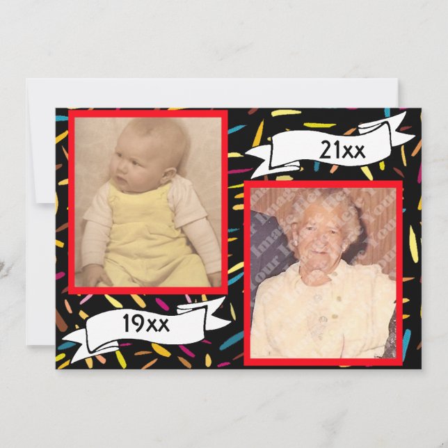 Röd bubbla Brev 80:e födelsedagsfirandet Inbjudningar (Framsida)