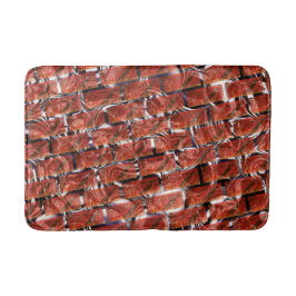 Röd, bubblor på gring eller tegelverkan? Metallic. Badrumsmatta