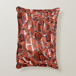 Röd, bubblor på gring eller tegelverkan? Metallic. Prydnadskudde