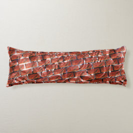 Röd, bubblor på rutnät eller brickeffekt? Metallic Kroppskudde