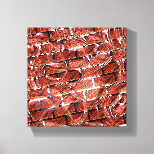 Röd, bubblor vid gräddning eller brickeffekt? Meta Canvastryck (Framsida)