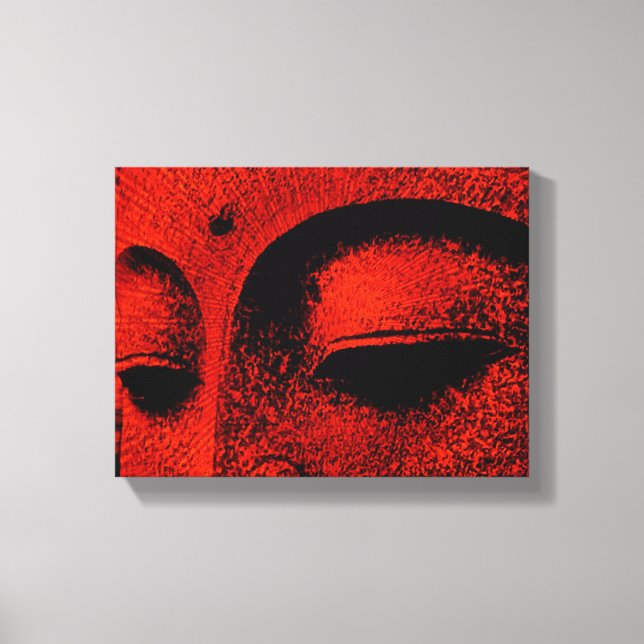 Röd Buddha inslagen duk Canvastryck (Framsida)