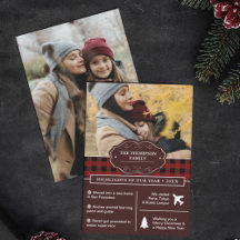 Röd Buffalo Plaid Årsöversyn Jul Foto