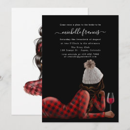 Röd Buffalo Plaid Jul Bröllopsdusch Inbjudningar