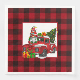 Röd Buffalo Plaid Jul Pappersservett