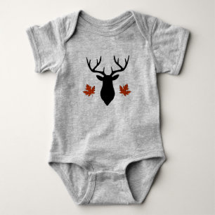 Röd Buffalo Rutig Hjort Buck Lönnlöv T Shirt