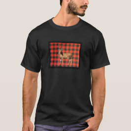 Röd Buffalo-rutig hjort T-shirt