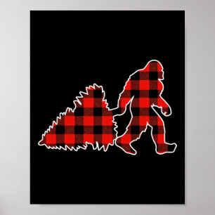 Röd Buffalo Rutig Pyjamas Bigfoot Jul Poster