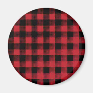 Röd buffelpläd magnet