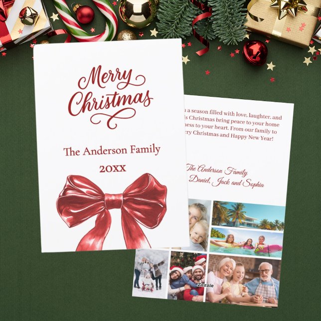 Röd buggfoto kollage-år i granskning jul julkort (Skapare uppladdad)