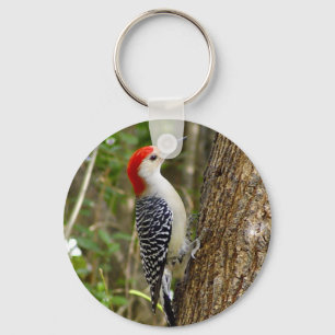 Röd buktad hackspett Keychain Nyckelring