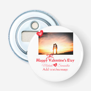 Röd bukvalentins dag lägg till bild namn hjärtat k flasköppnare