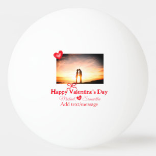 Röd bukvalentins dag lägg till bild namn hjärtat k pingisboll