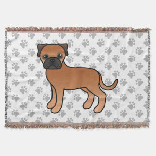 Röd Bullmastiff Söt Tecknad Hund Filt