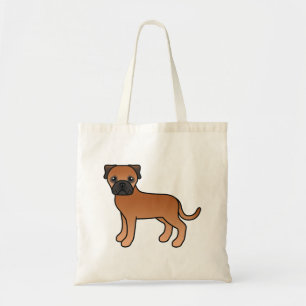 Röd Bullmastiff Söt Tecknad Hund Tygkasse