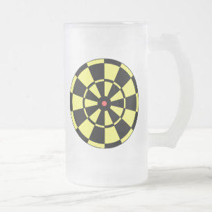 Röd Bullseye för Dartboardgultsvart Frostat Ölglas