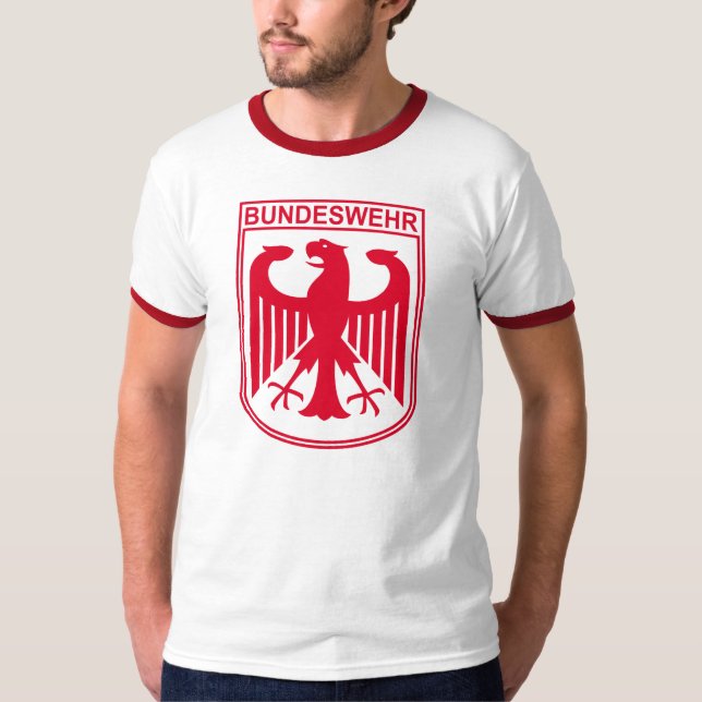 Röd Bundeswehr T-tröja Tee (Framsida)
