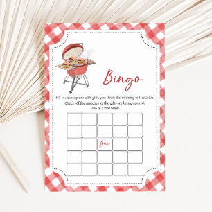 Röd Burger BBQ Baby Shower Bingo Spel