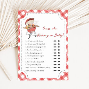Röd Burger BBQ Baby Shower Gissa Vem spel