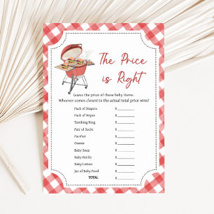 Röd Burger BBQ Baby Shower The Price is Right Spel