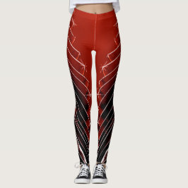 Röd Burgundy till Svart Leggings