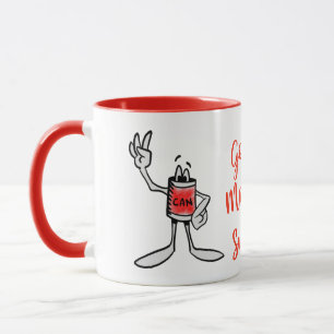Röd burk-kreatur kaffemugg