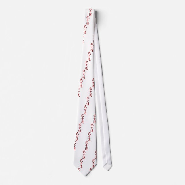 Röd BUSHIDO-KANJI Slips (Framsida)