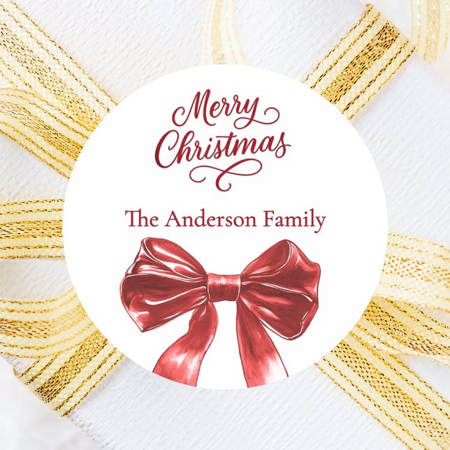 Röd buskvit jul runt klistermärke (Skapare uppladdad)