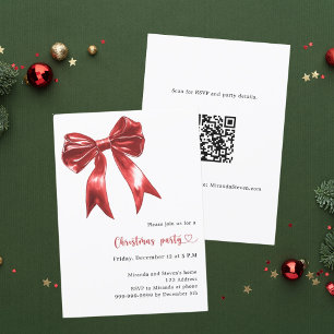 Röd butik vit QR-kod Jul Party Inbjudningar