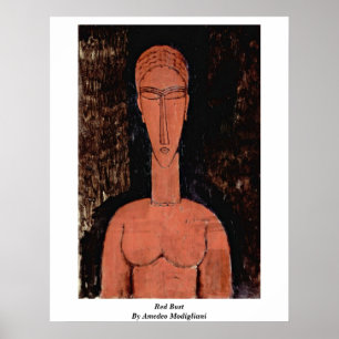 Röd byst av Amedeo Modigliani Poster