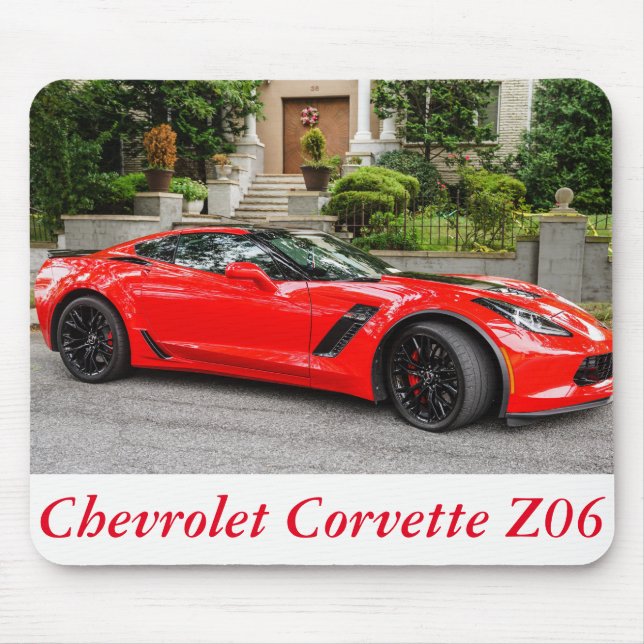 Röd C7 Chevrolet Corvette Musmatta (Framsidan)