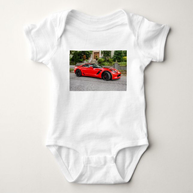 Röd C7 Chevrolet Corvette Tee (Framsida)