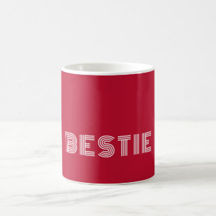 Röd C81 & Vit Rolig Teckensnitt Modern Namn Anpass Kaffemugg