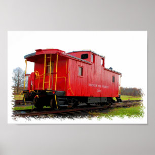Röd Caboose Poster