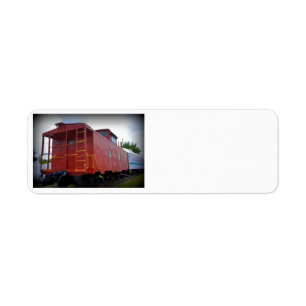 Röd Caboose Returadress Etikett