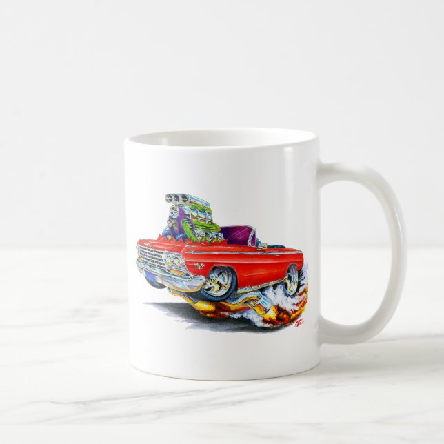 Röd cabriolet 1962-63 för Impala Kaffemugg (Höger)