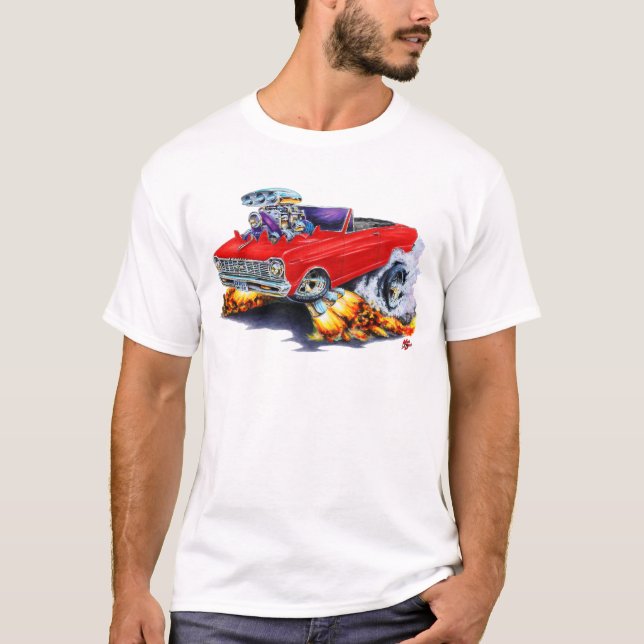 Röd cabriolet 1962-95 för Nova T-shirt (Framsida)