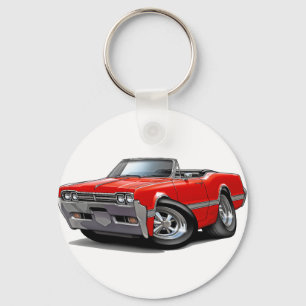 Röd cabriolet 1966 för Olds Cutlass Nyckelring