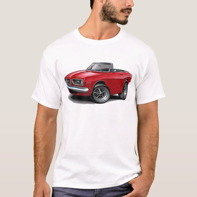 Röd cabriolet 1967-69 för Barracuda Tee (Framsida)