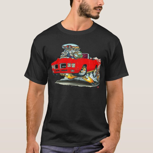 Röd cabriolet för 1970 GTO T Shirt (Framsida)