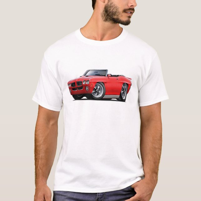 Röd cabriolet för 1970 GTO Tee (Framsida)