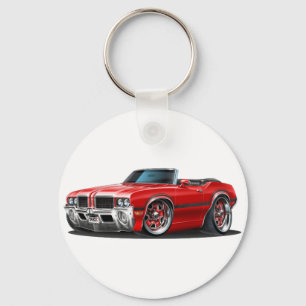Röd cabriolet för Olds Cutlass Nyckelring