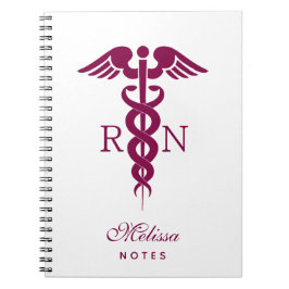 Röd Caduceus Sjuksköterska Anteckningsbok