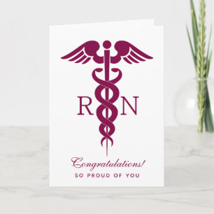 Röd Caduceus Sjuksköterska Kort